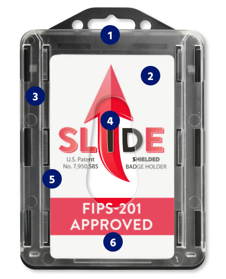 Slide Shielded Badge Holder Front